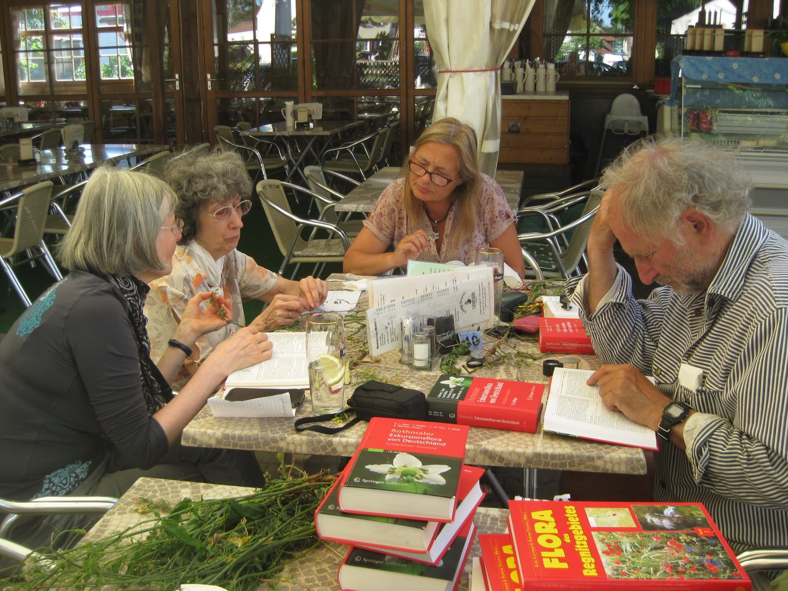 Pflanzenbestimmer bei der „Arbeit“