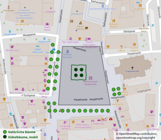 Planskizze Bäume Hauptmarkt