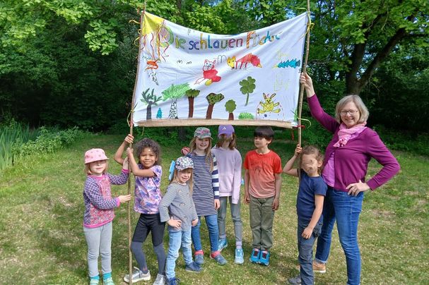 Banner der schlauen Füchse (Foto: Sabine Scherer) Banner der schlauen Füchse