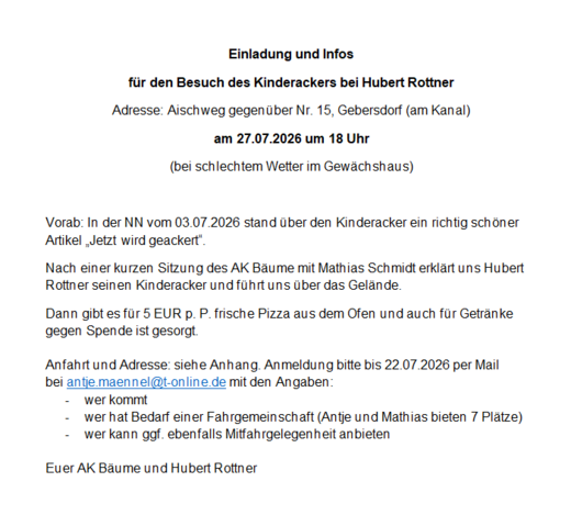 Einladung Kinderacker
