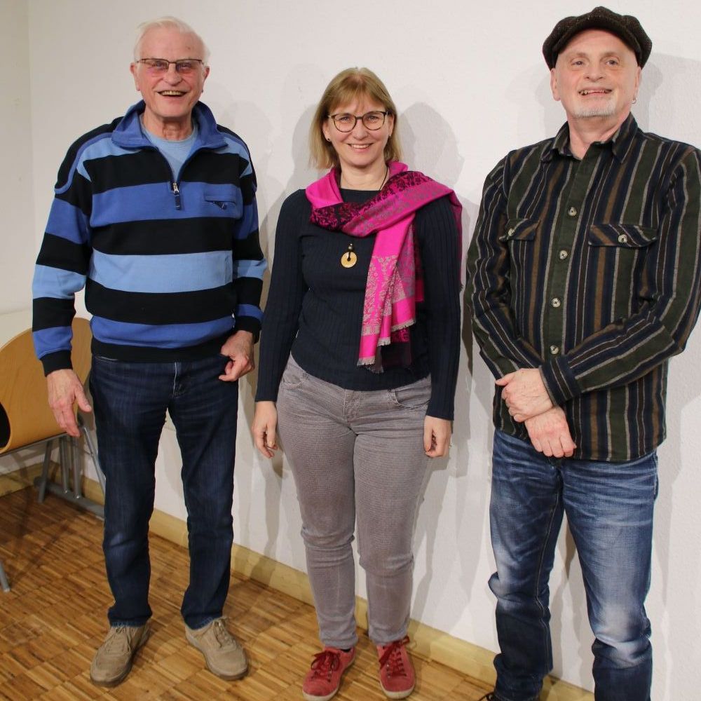 Sprecherin der Ortsgruppe Jeannette Rupprecht, Schriftführer Helmut Haberstumpf und stellvertretender Sprecher Reiner Werr