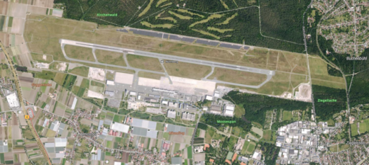 Flughafen Nürnberg Quelle Hintergrundkarte © Bayerische Vermessungsverwaltung (2026) Datenquelle Geoportal Bayern www.geoportal.bayern.de