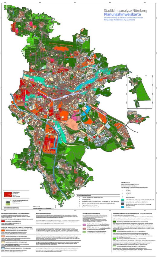 Hitze-Belastungsgebiete (Quelle: Ratsinformationssystem der Stadt Nürnberg)