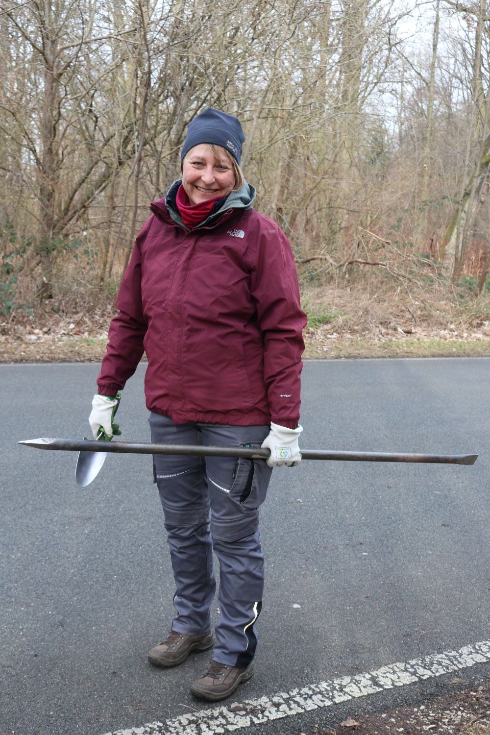 Aufbau des Amphibienschutzzauns am Dutzendteich