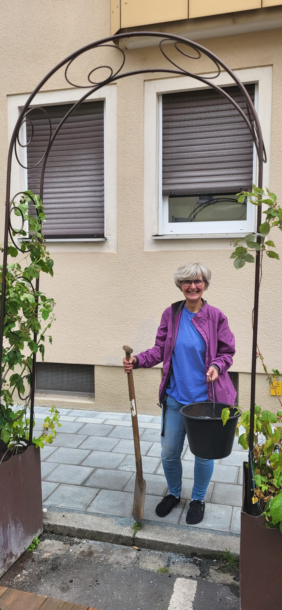 Rosenbogen im Parklet