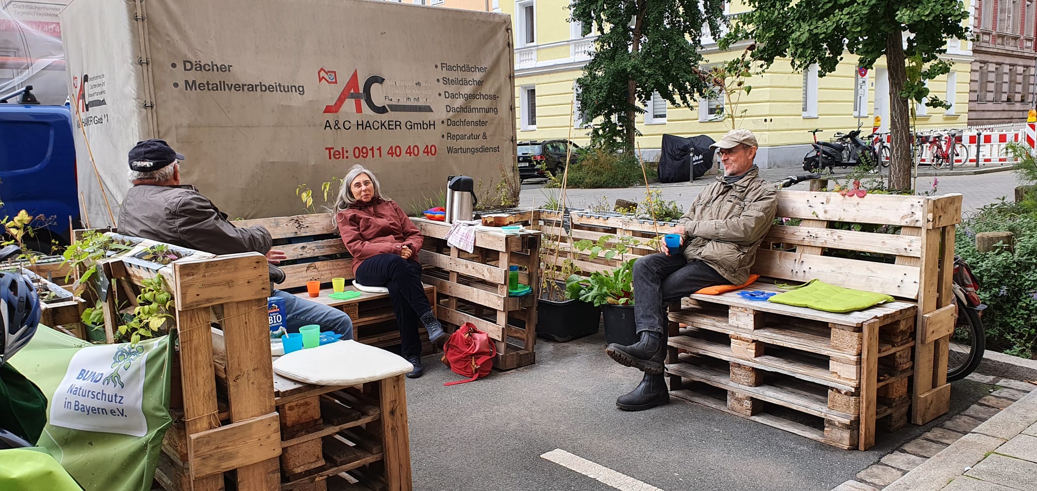 Treffen im Parklet