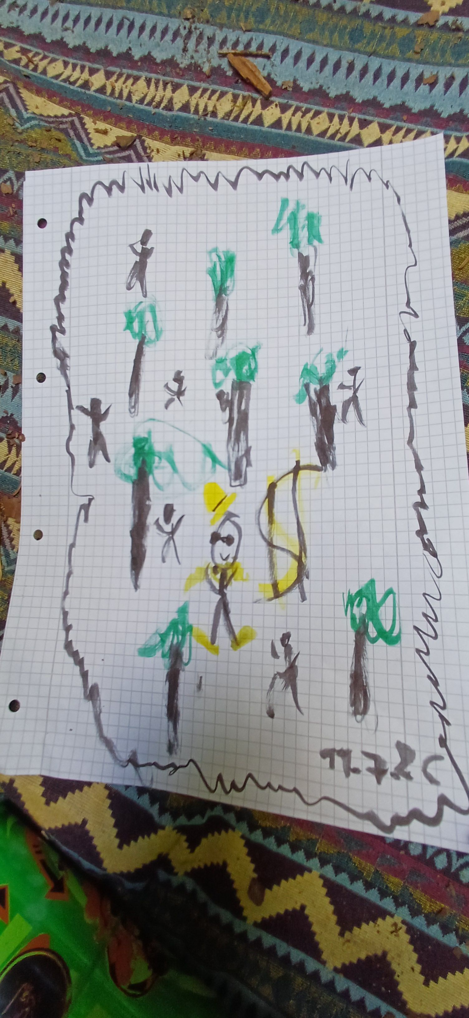 Zeichnung mit Bäumen und Kindern (Foto: Sonja Moises) Zeichnung mit Bäumen und Kindern