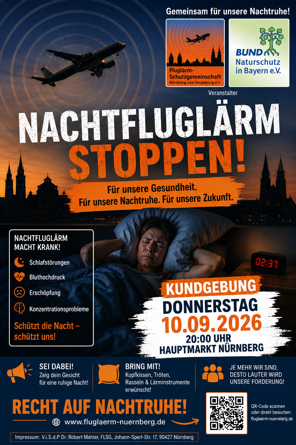 Plakat Nachtflug-Demo Plakat Nachtflug-Demo