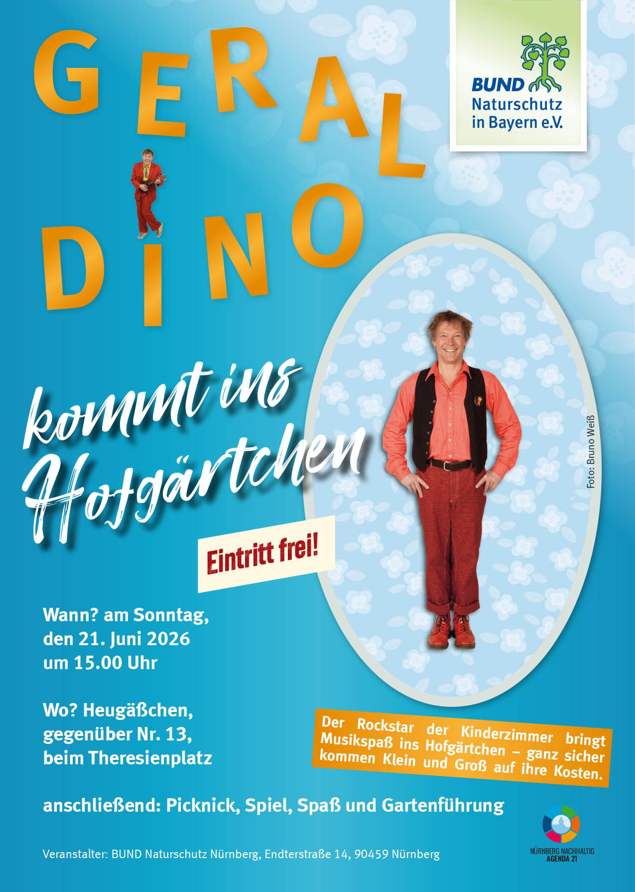 Plakat: Geraldino kommt ins Hofgärtchen