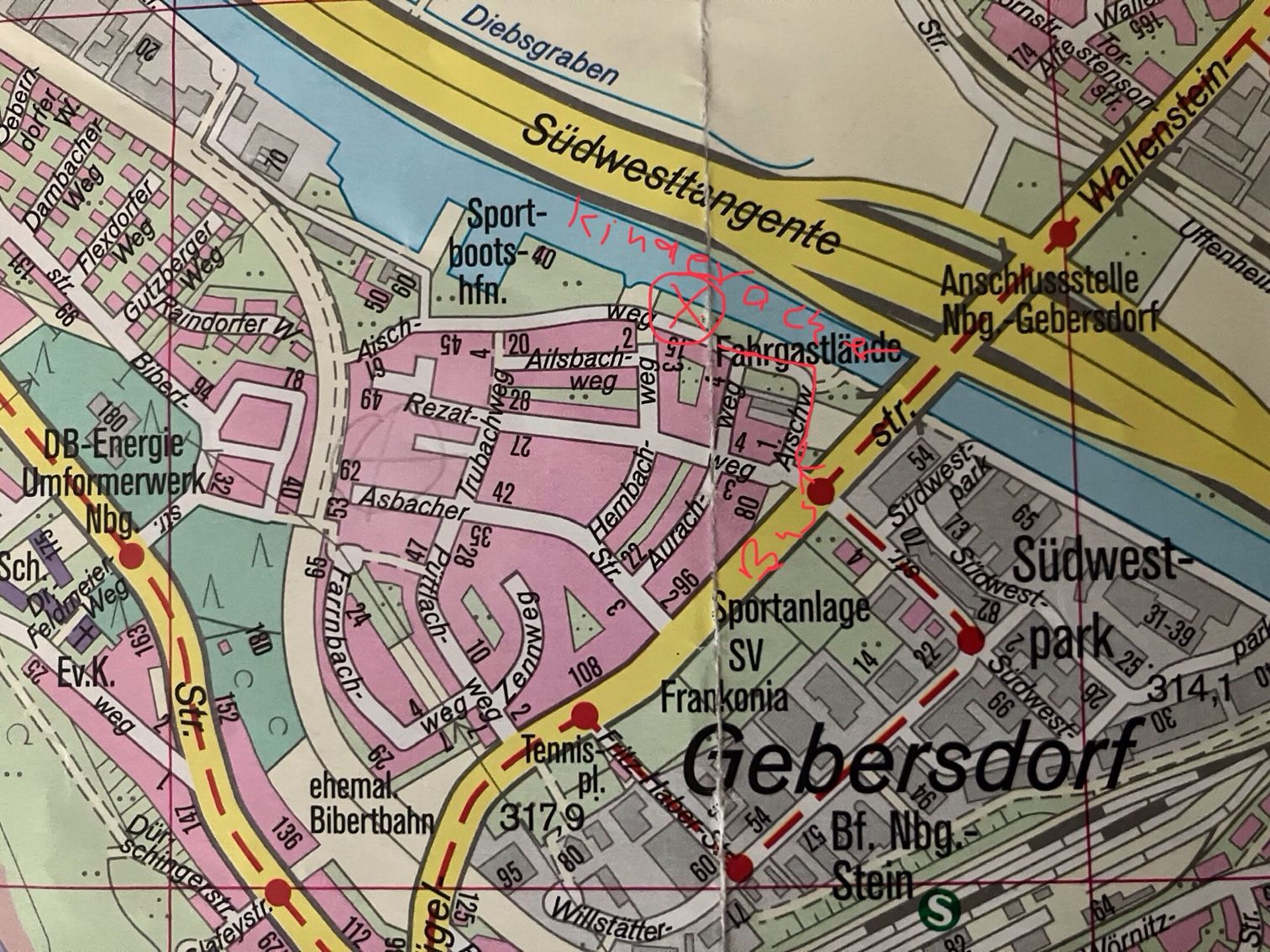 Stadtplanausschnitt Kinderacker Gebersdorf Stadtplanausschnitt Kinderacker Gebersdorf