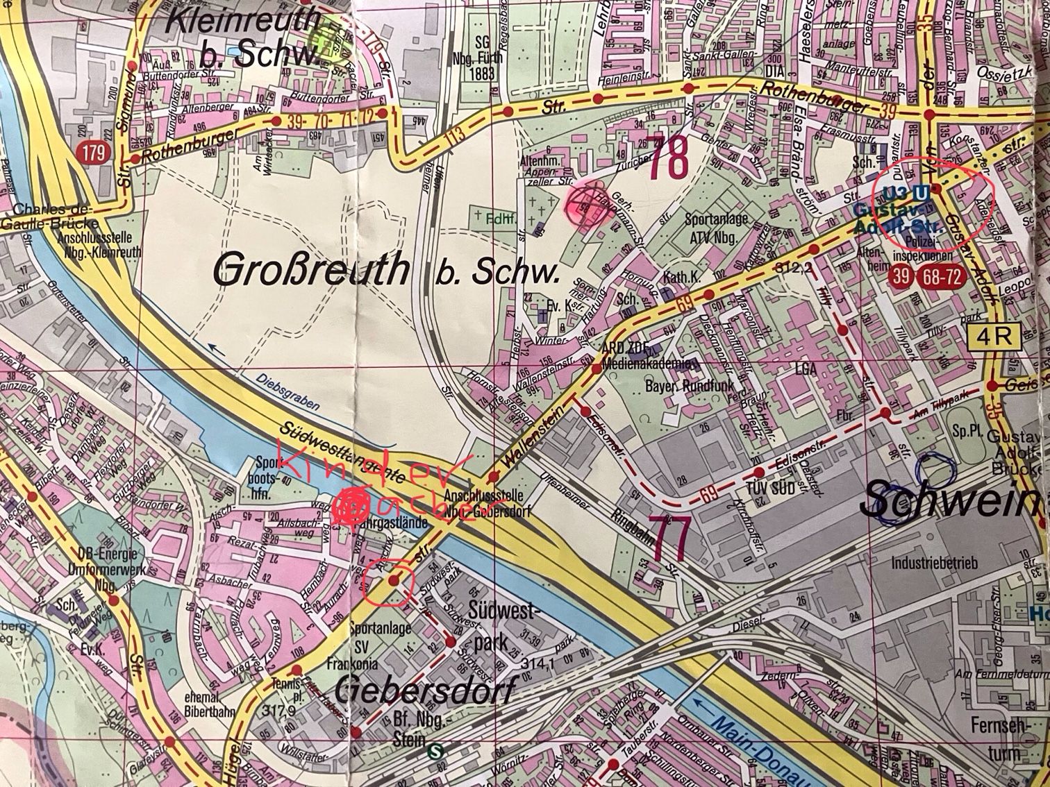 Stadtplanausschnitt Kinderacker Gebersdorf Stadtplanausschnitt Kinderacker Gebersdorf